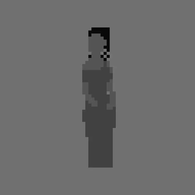 Pixelated Girl in a Dress